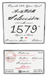 Tequila ArteNOM Selección 1579-Blanco Additive Free