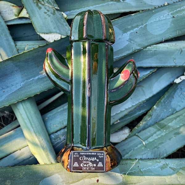La Cofradia Cactus Reposado Tequila 750 ML Ceramic Bottle, 40% ABV