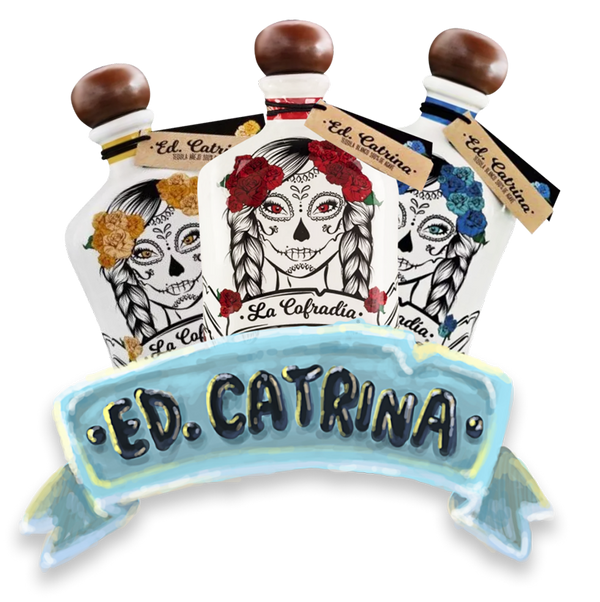 La Cofradia Catrina Tequila Mini Pack of 3 Bottles. 100 ML Each, 40% ABV