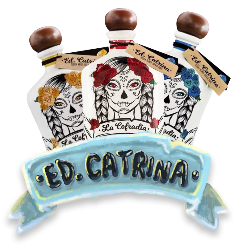 La Cofradia Catrina Tequila Mini Pack of 3 Bottles. 100 ML Each, 40% ABV